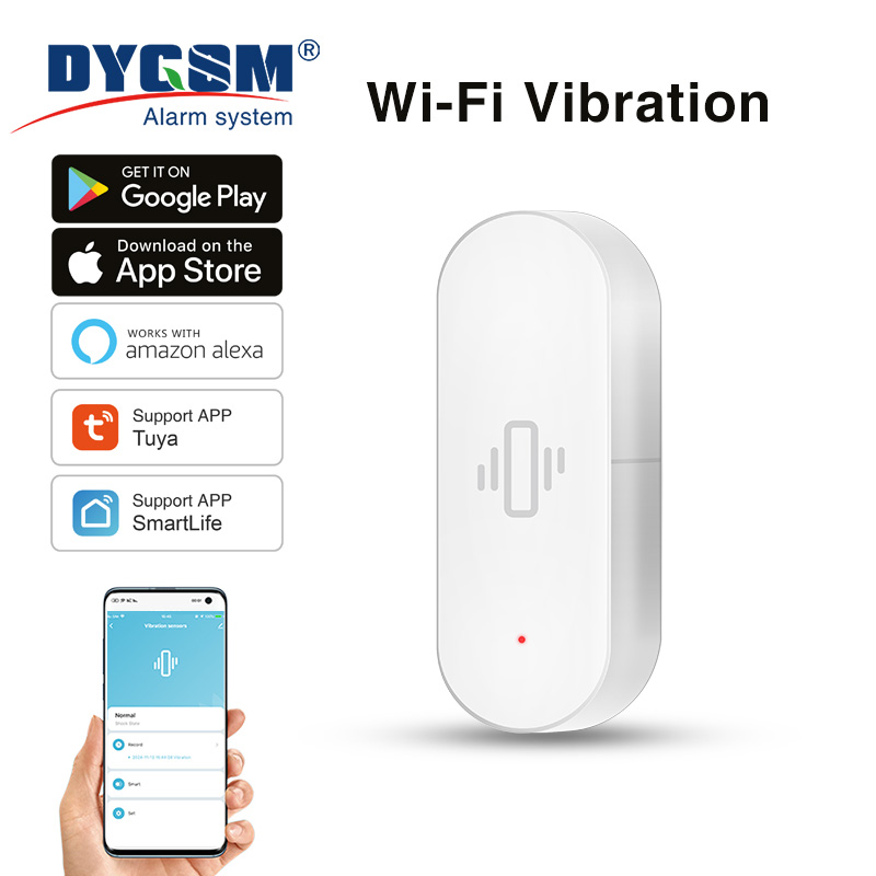 Smart Home Living - Tuya WiFi Titreşim Sensörü, Hassas Algılama,