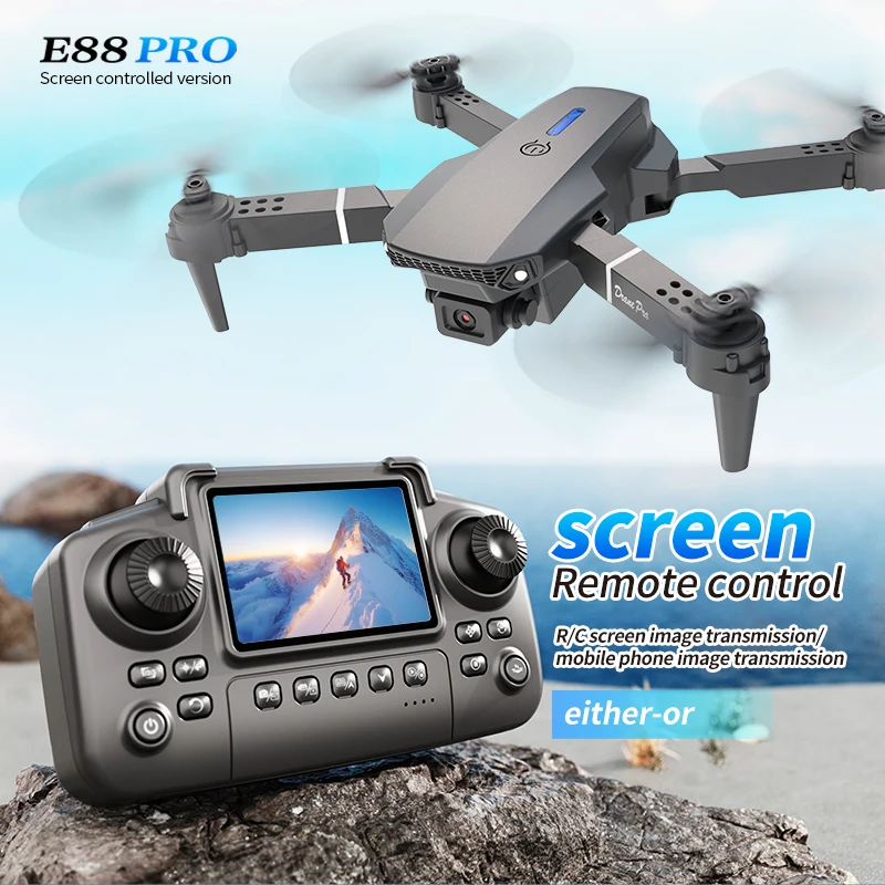 Smart Home Camera - Profesyonel E88 PRO Drone ekranlı 8K