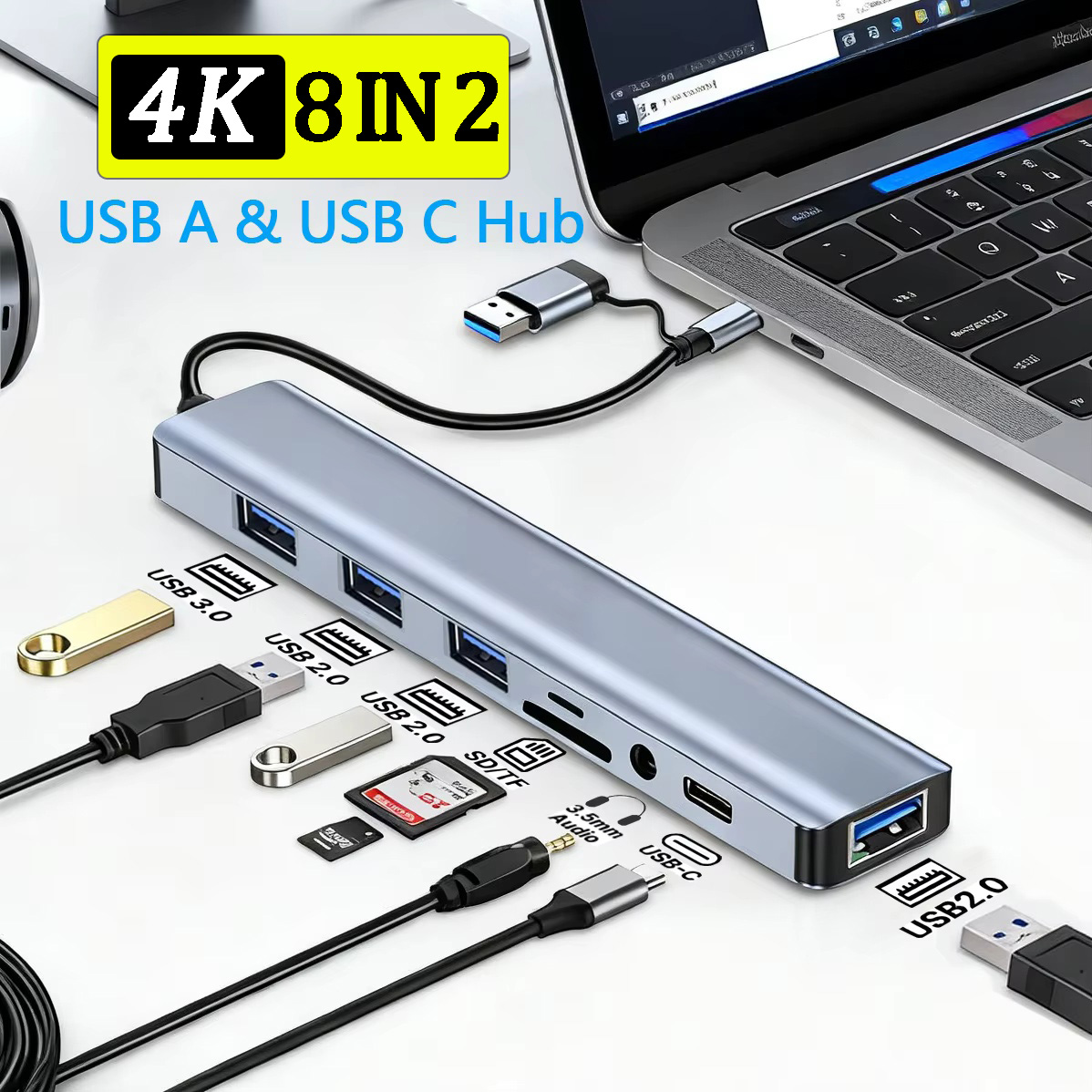 Smart Home Hub 2 - 8'i 2 arada USB C Hub