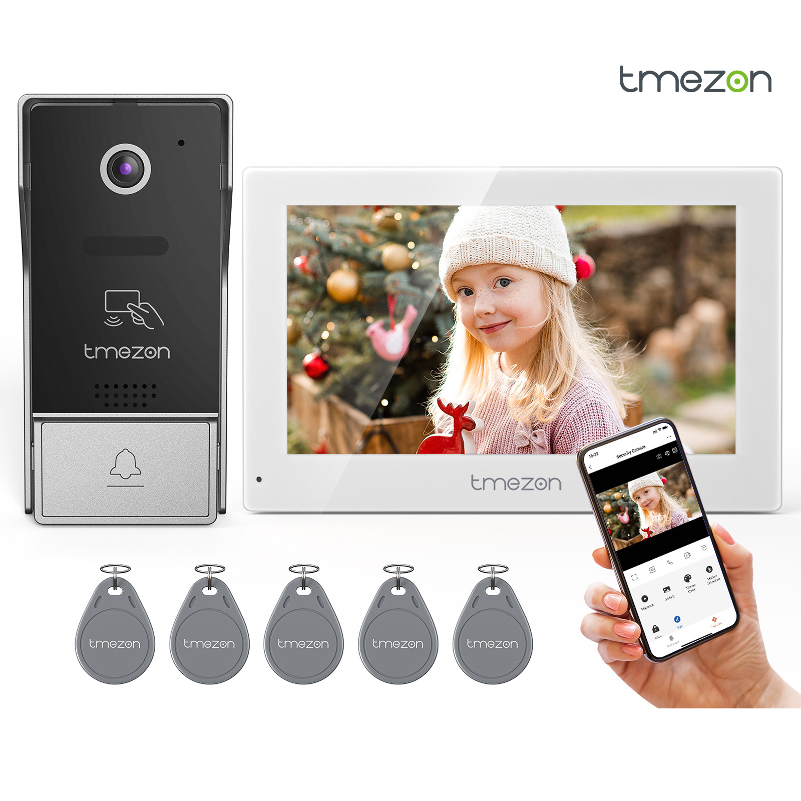 Smart Home Video Doorbell App - 7 inç Tuya APP 1080P kablosuz