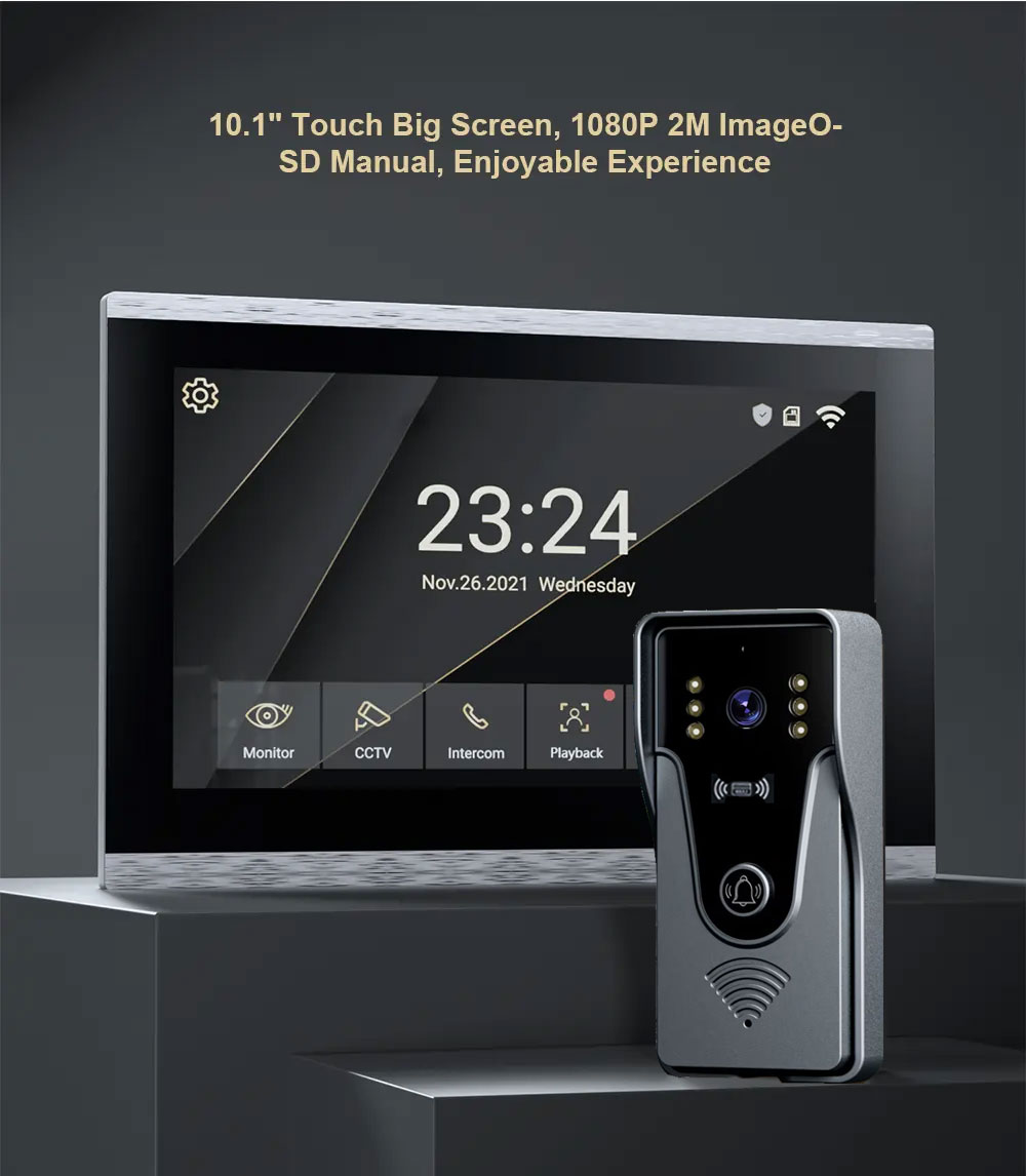 Tuya 1080P 10 inç renkli dokun - Smart Home Video Doorbell App incelemesi ve fiyatı